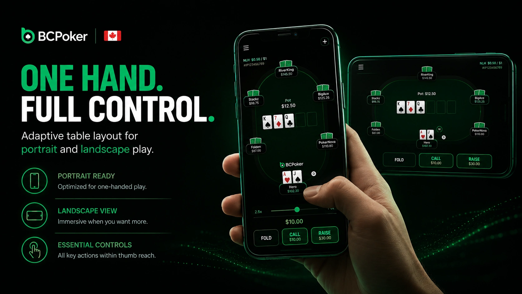 BC Poker Mobile One Hand Play Experience in Canada